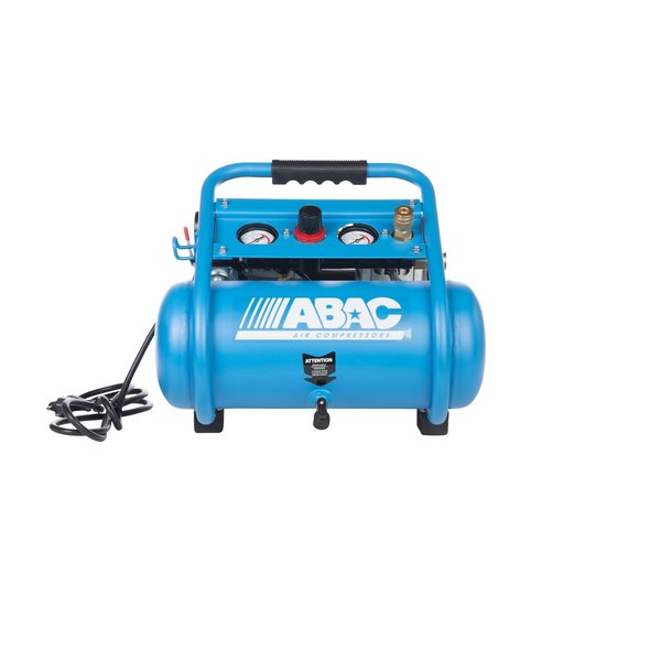 Abac Silent 1.2 HP, 2 Gallon, 135 Max Psi Portable Air Compressor, 41 lbs. Rollcage